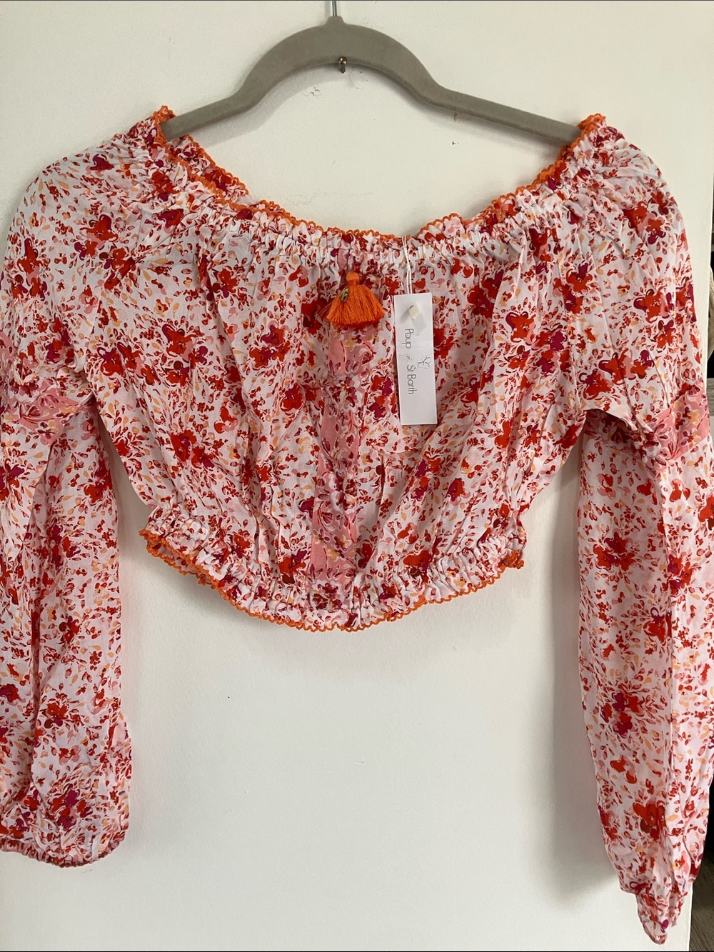 NWT Poupette St. Barth Off-Shoulder Crop top XS Rachel V